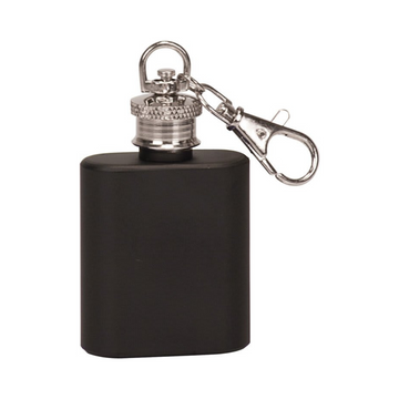 1 OZ MATTE BLK FLSK KYCHN