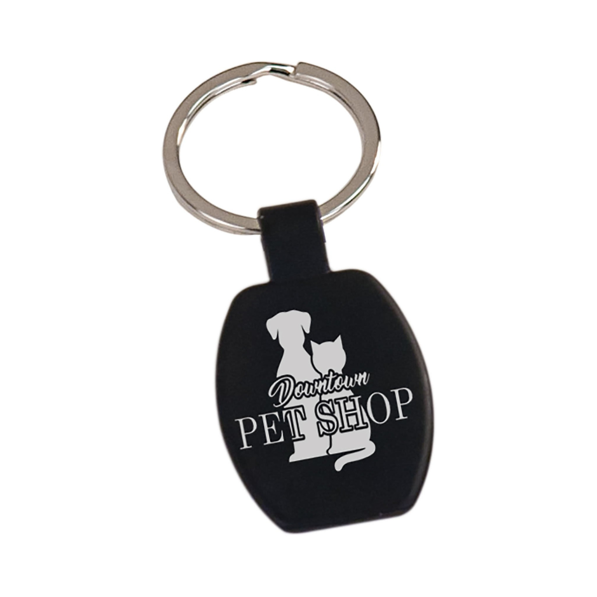 1 5/8"BLK REC LASR KEYCHN