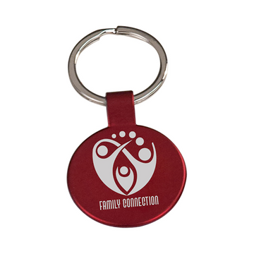 1 1/2"RED RND LASR KEYCHN