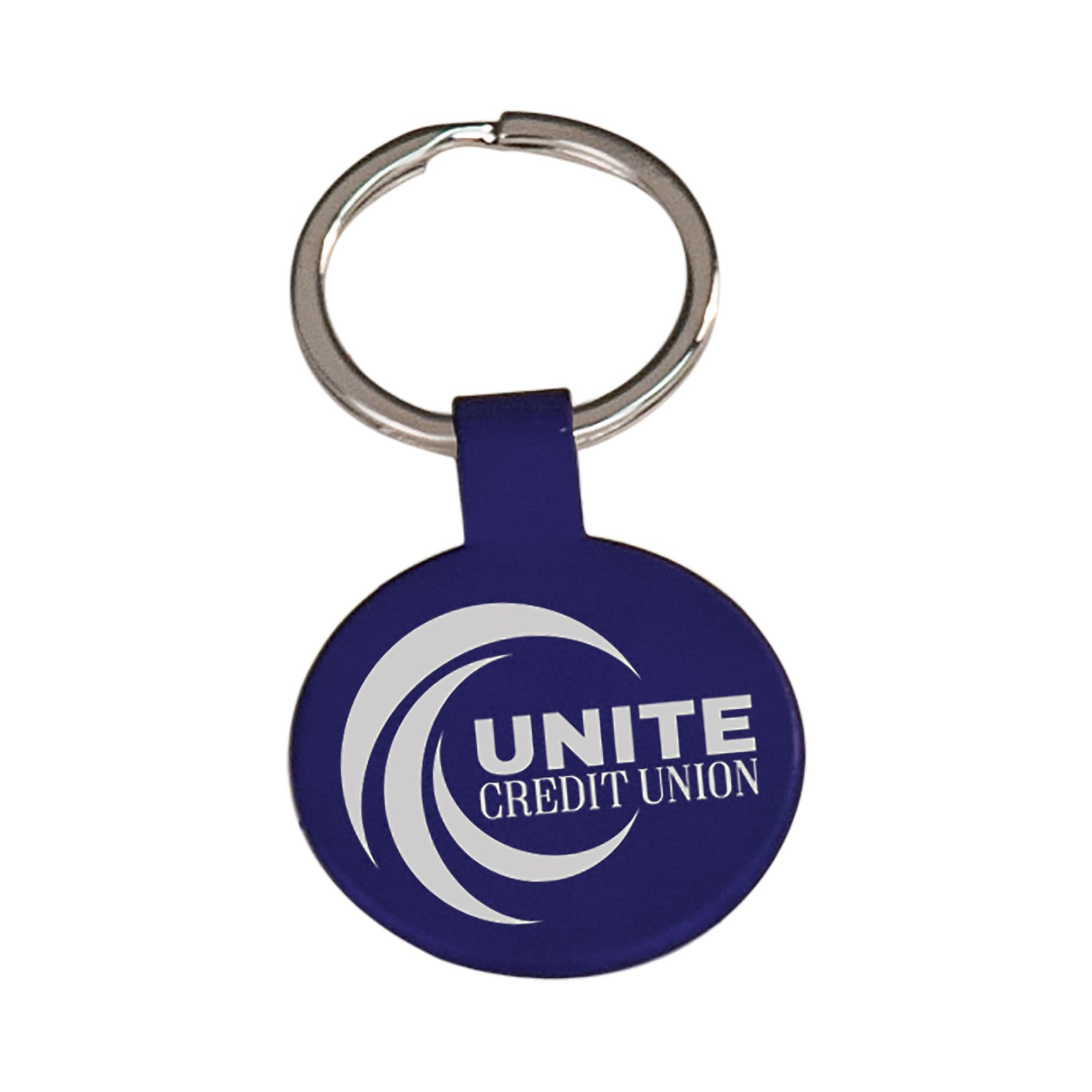 1 1/2"BLU RND LASR KEYCHN