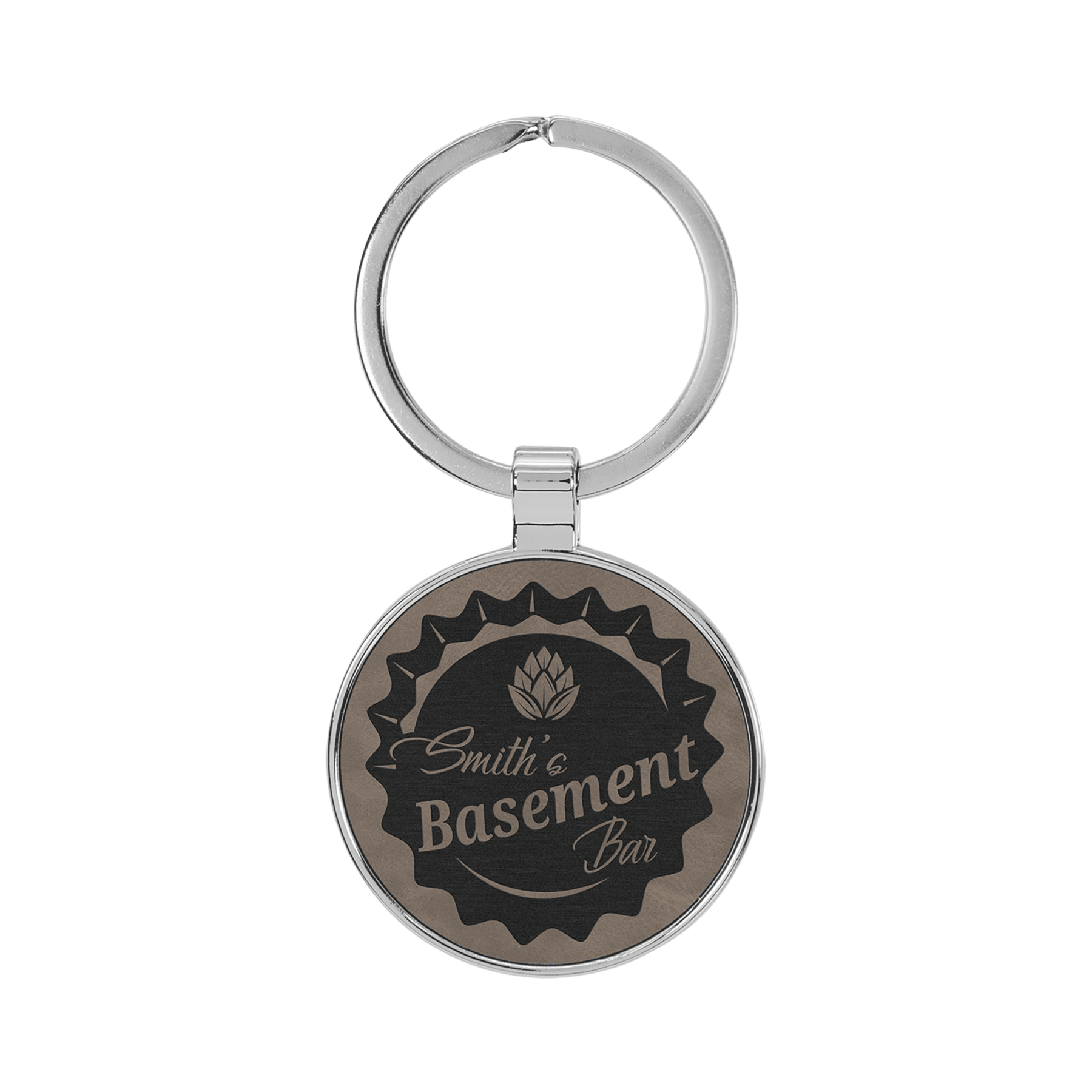 1.5" CRCL GRAY-MTL KYCHN